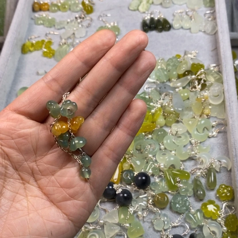 【闪购商品】未镶嵌蛇纹石玉挂件耳饰耳环项链