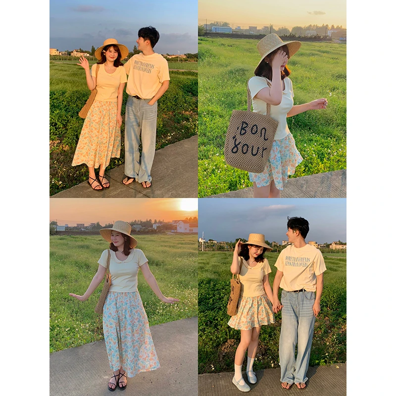 KMZY/KMZY椰子伊专属【甜美少女】微胖韩版夏日黄色娃娃领甜妹上衣