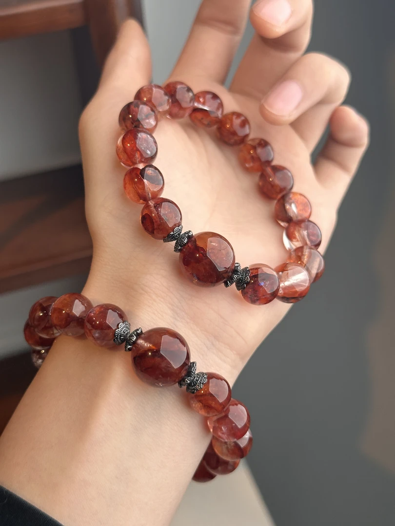 天然红胶花设计款手串 多样性发其一 J18