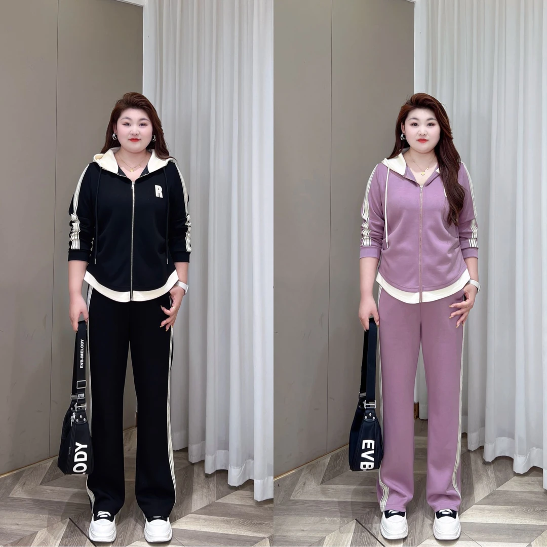 【爆款】PMM81738+PMM81739春夏新款撞色百搭显瘦休闲减龄运动套装