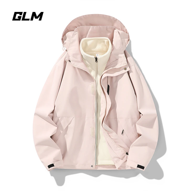 GLM日系新款防水登山服三合一可拆卸外套2025秋冬季男女款冲锋衣