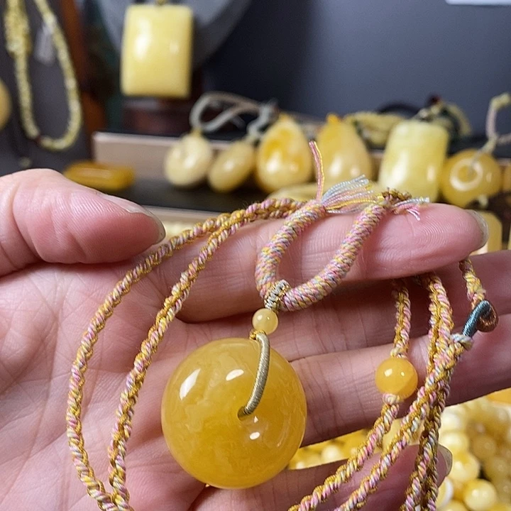 琥珀未镶嵌裸石平安扣