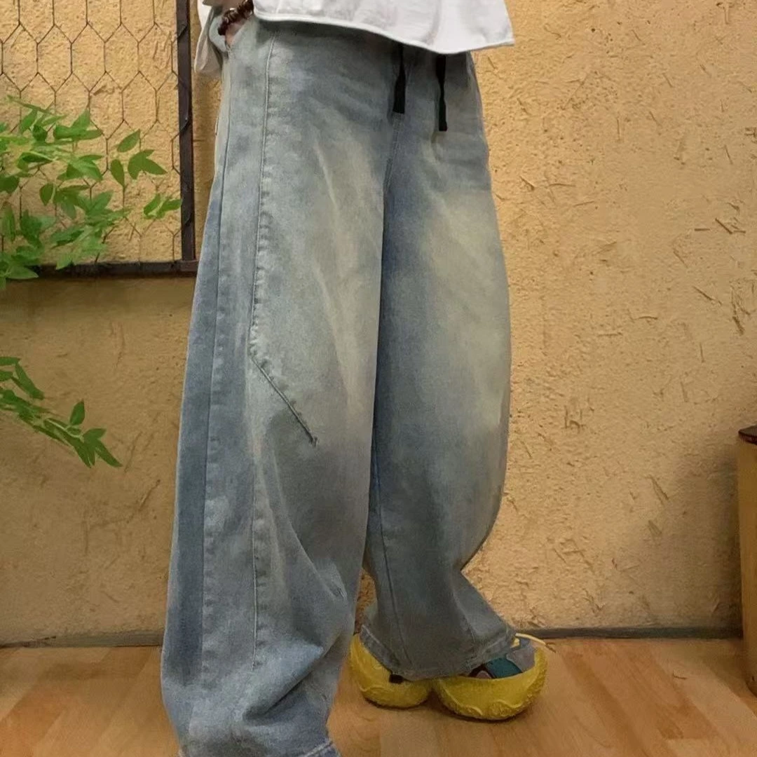 啵啵CM8255压边百搭休闲牛仔裤