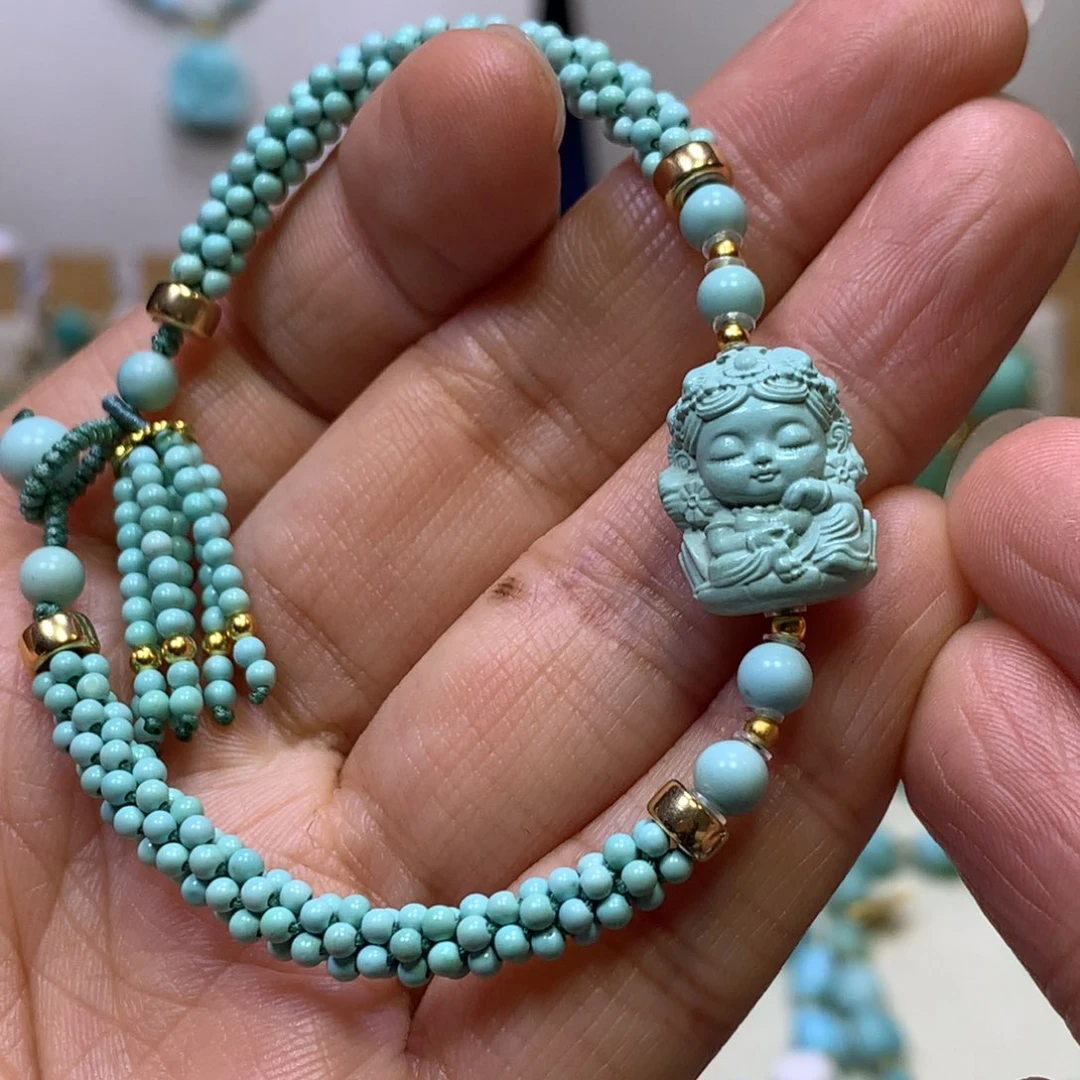 绿松石银S925镀金镶嵌单圈