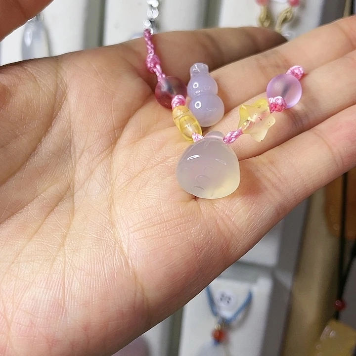 玛瑙/玉髓颈饰合金糖*芦