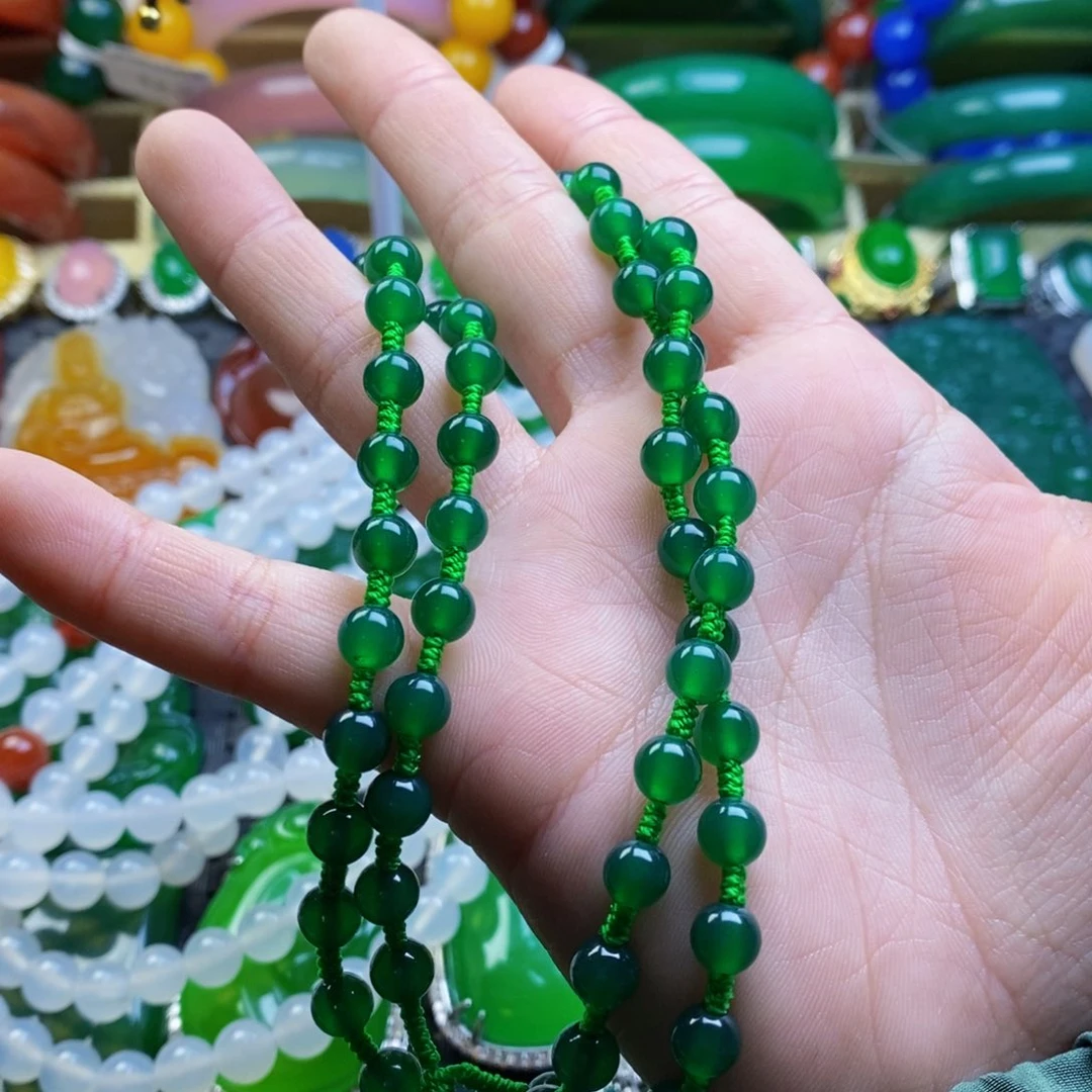 泰***篮玛瑙/玉髓未镶嵌颈饰卡6