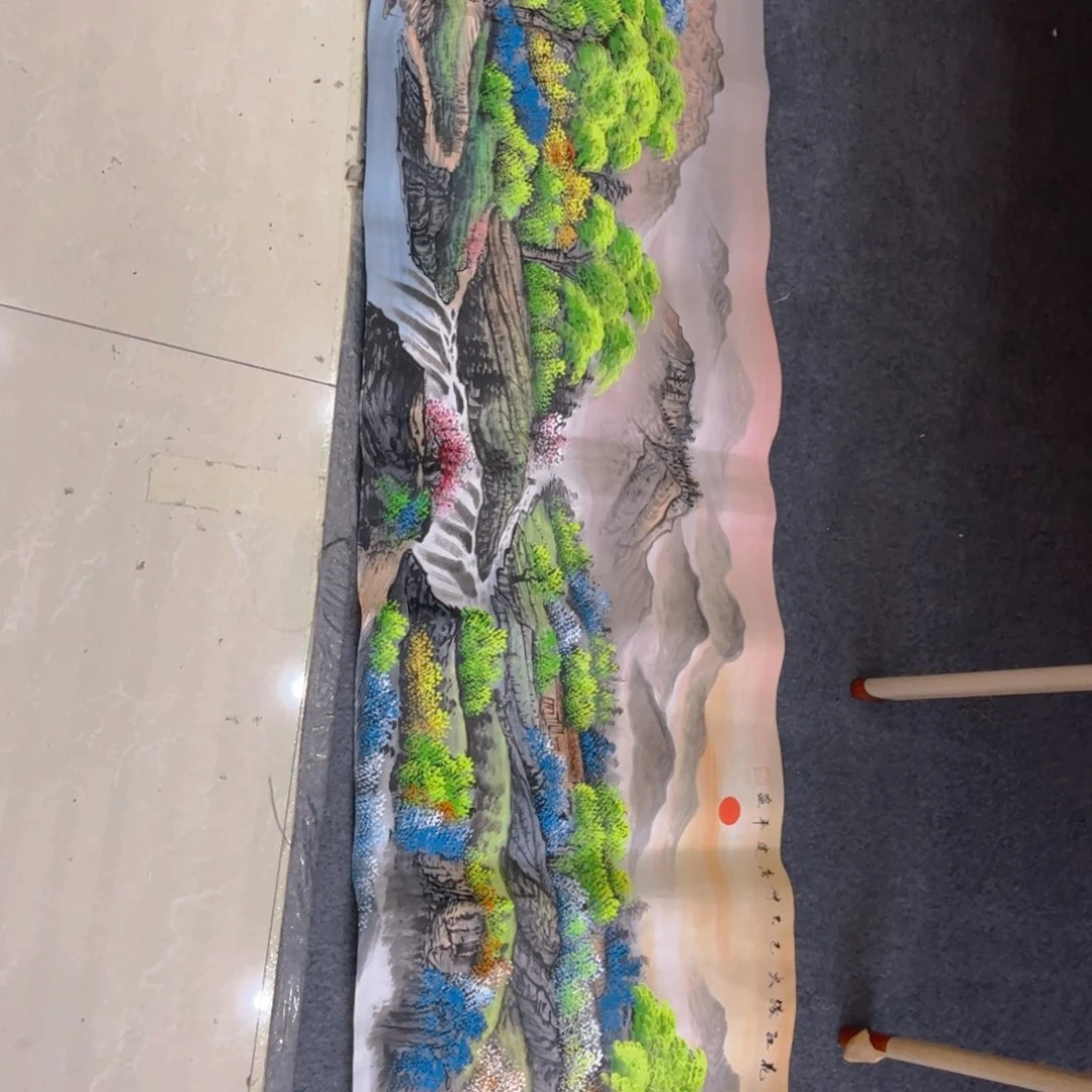 国画象山画舫手绘精品
