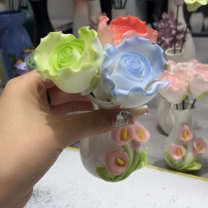 陶瓷纯手工捏花设计