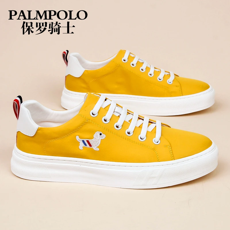 保罗骑士男鞋2025新款潮流百搭板鞋轻奢一脚蹬懒人休闲冰丝帆布鞋