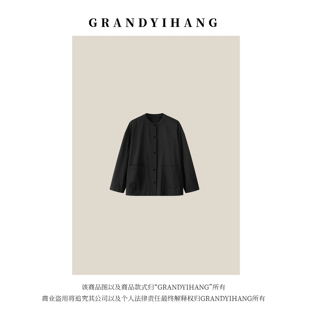 【艳姐推荐】早秋新款气质简约高级黑色外套24249