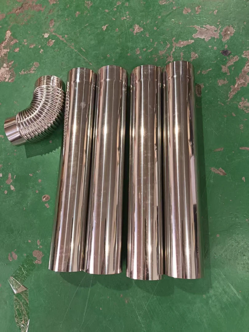 不锈钢烟管加厚4根一根60公分一个弯头