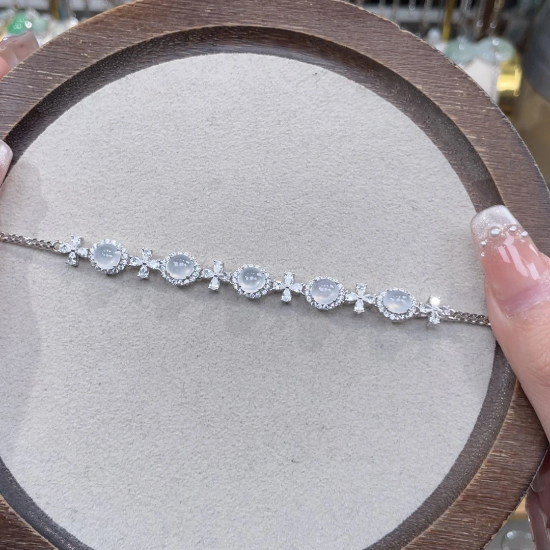 翡翠银S925镶嵌手链