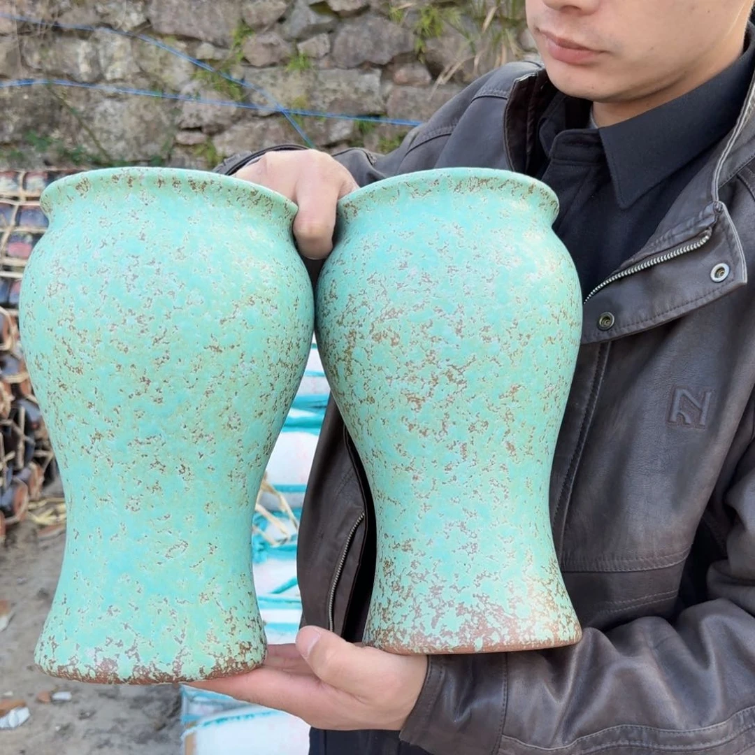 紫砂花盆口15高27（美人鱼绿两个