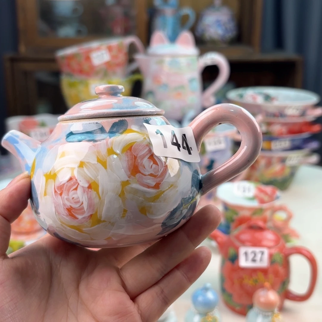 景德镇手绘高温釉下彩陶瓷茶具