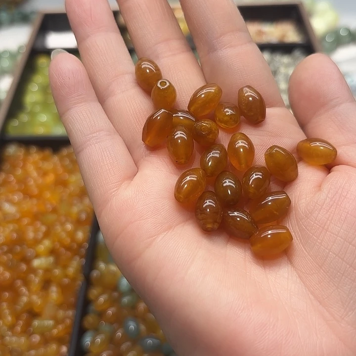 蛇纹石玉未镶嵌手串单珠20个一***子