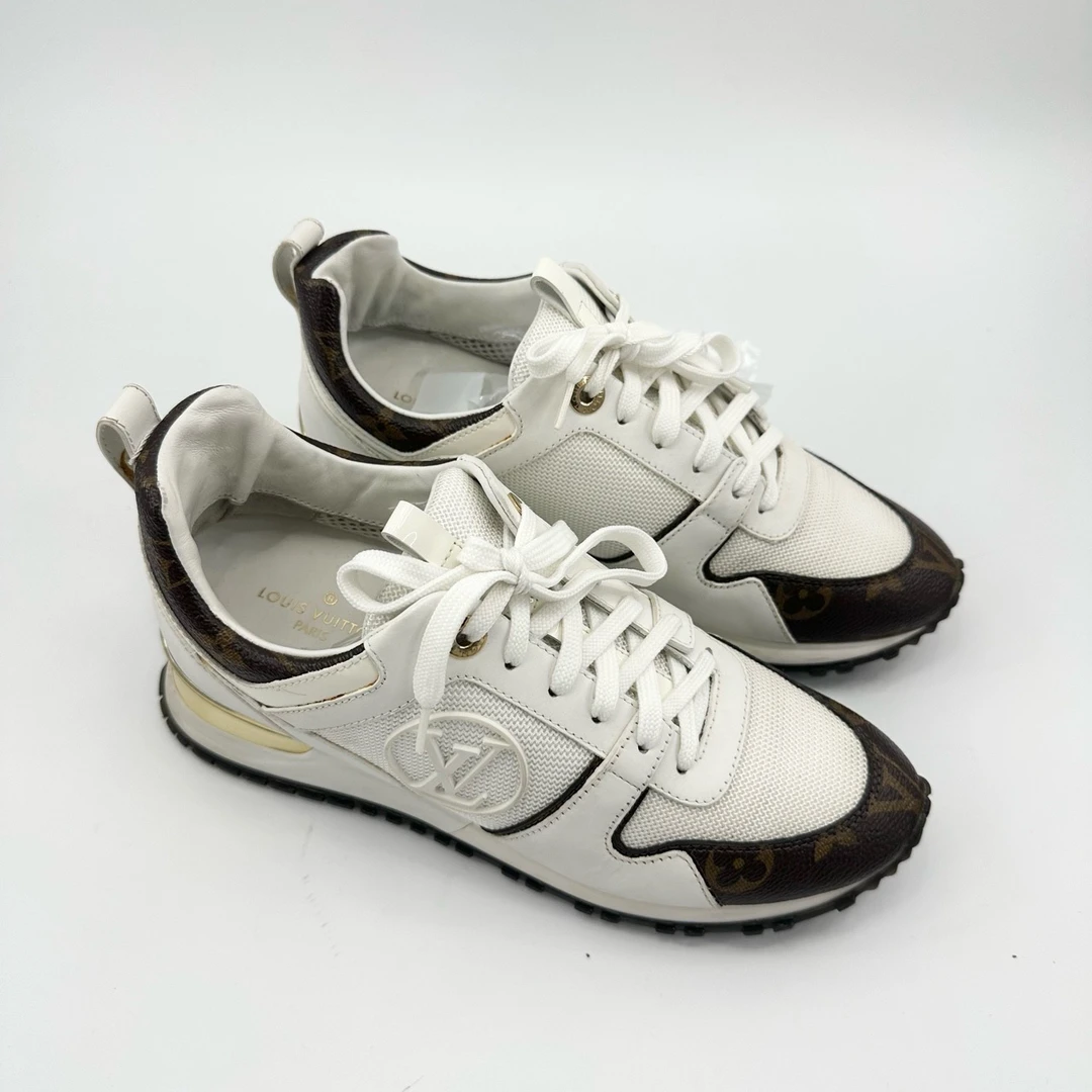 95新 LouisVuitton/路易威登 37码/白棕run away运动鞋/TT0289