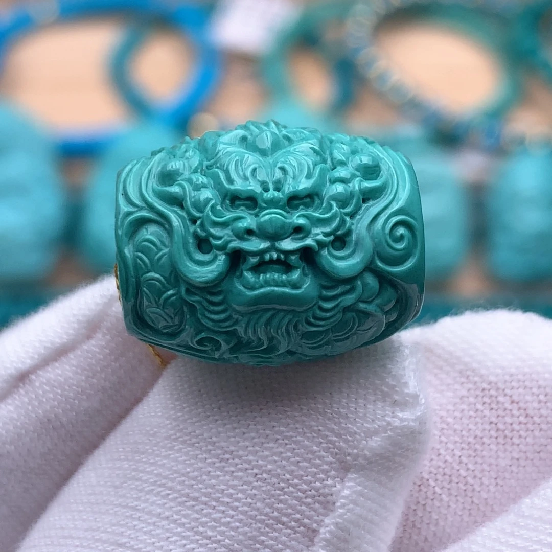 未镶嵌绿松石珠宝奇石15*18mm