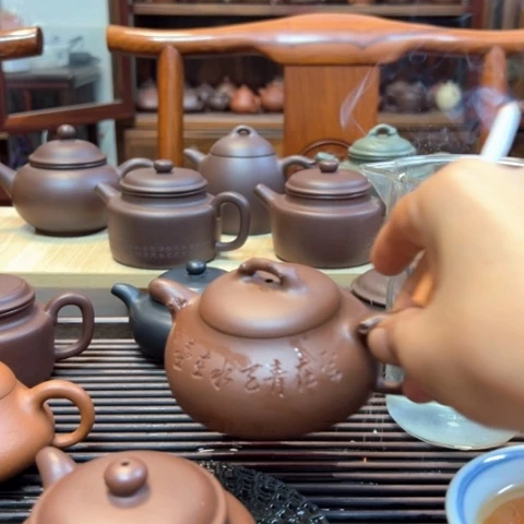茶壶紫砂黄龙山原矿紫泥