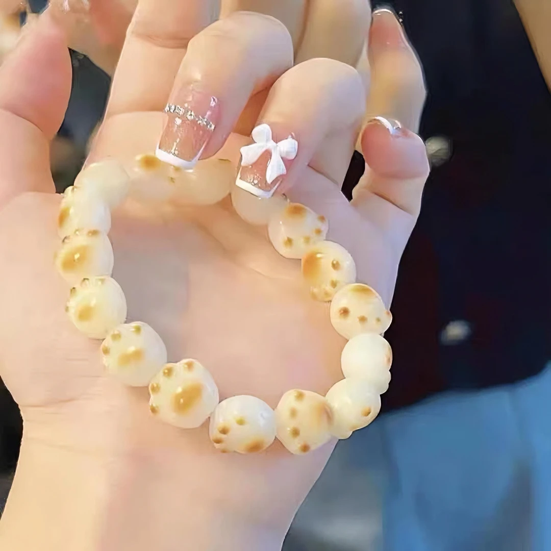 炭烤猫爪天然白玉菩提雕刻猫爪情侣手串绕指柔可爱国潮菩提根手串