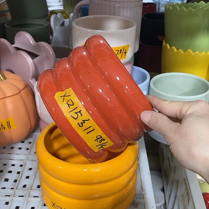 陶盆有孔 瑕疵针孔漏釉介意勿拍 口高