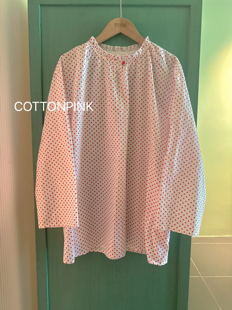 COTTONPINK女装设计师款减龄可爱波点上衣