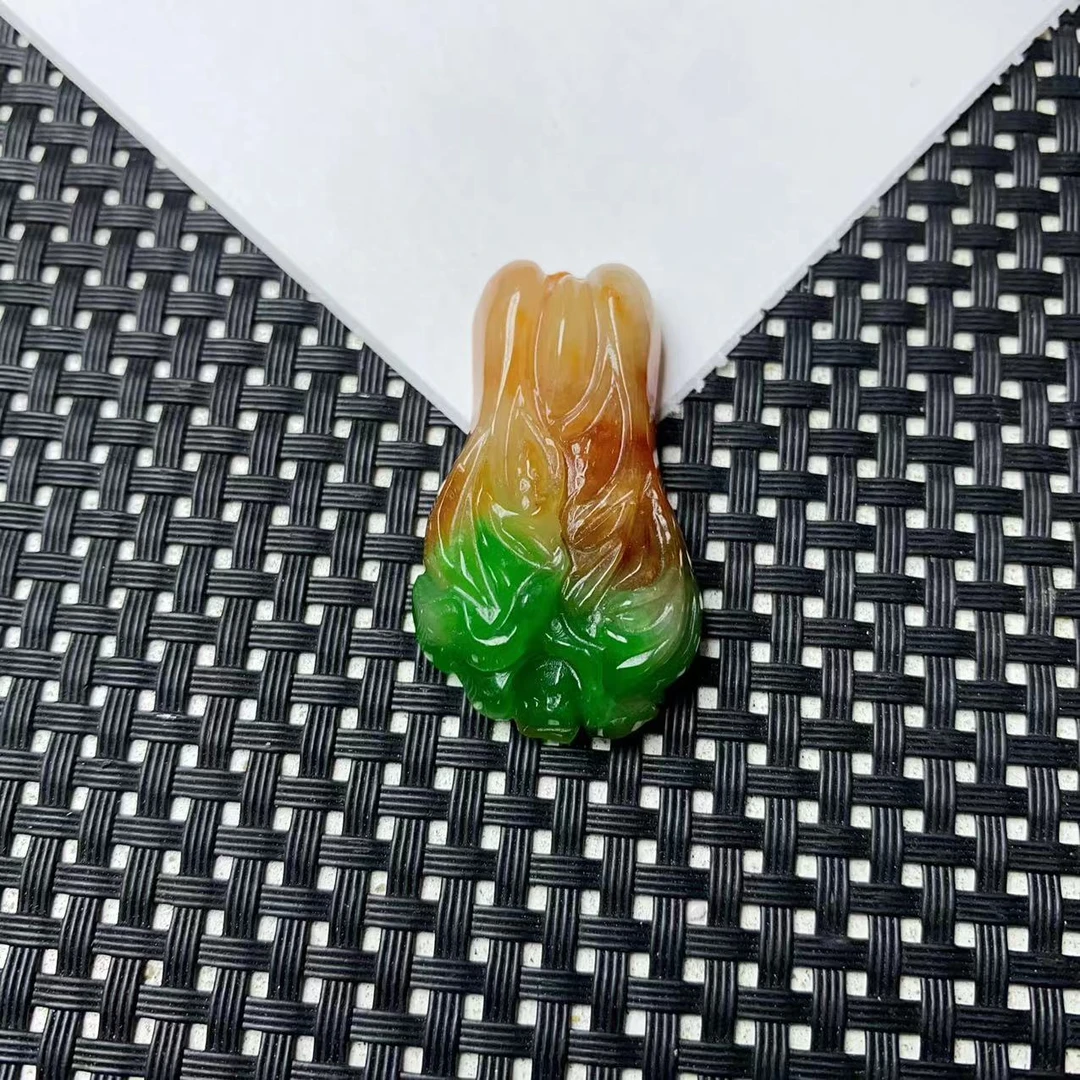 [小石]A1388黄加绿白菜吊坠