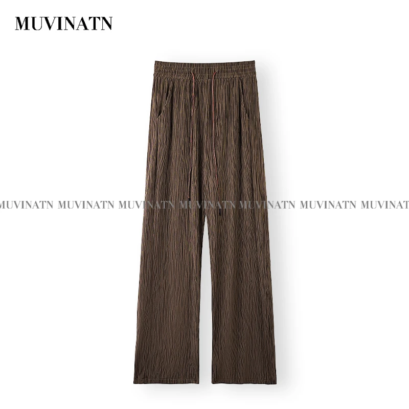 【GOVEEL】阔腿直筒裤女2025春季新款高腰休闲简约百搭