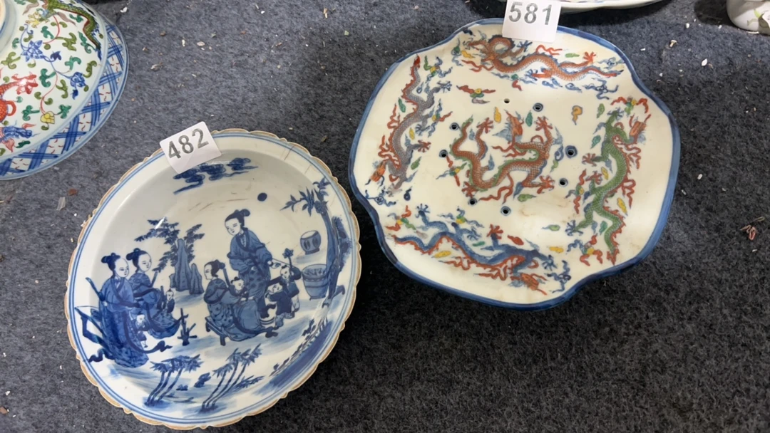 斗彩青花两件套陶瓷