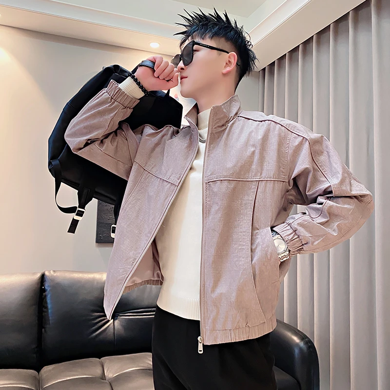 男士外套春秋季2025新款爆款潮牌男装高级感痞帅休闲时尚立领夹克