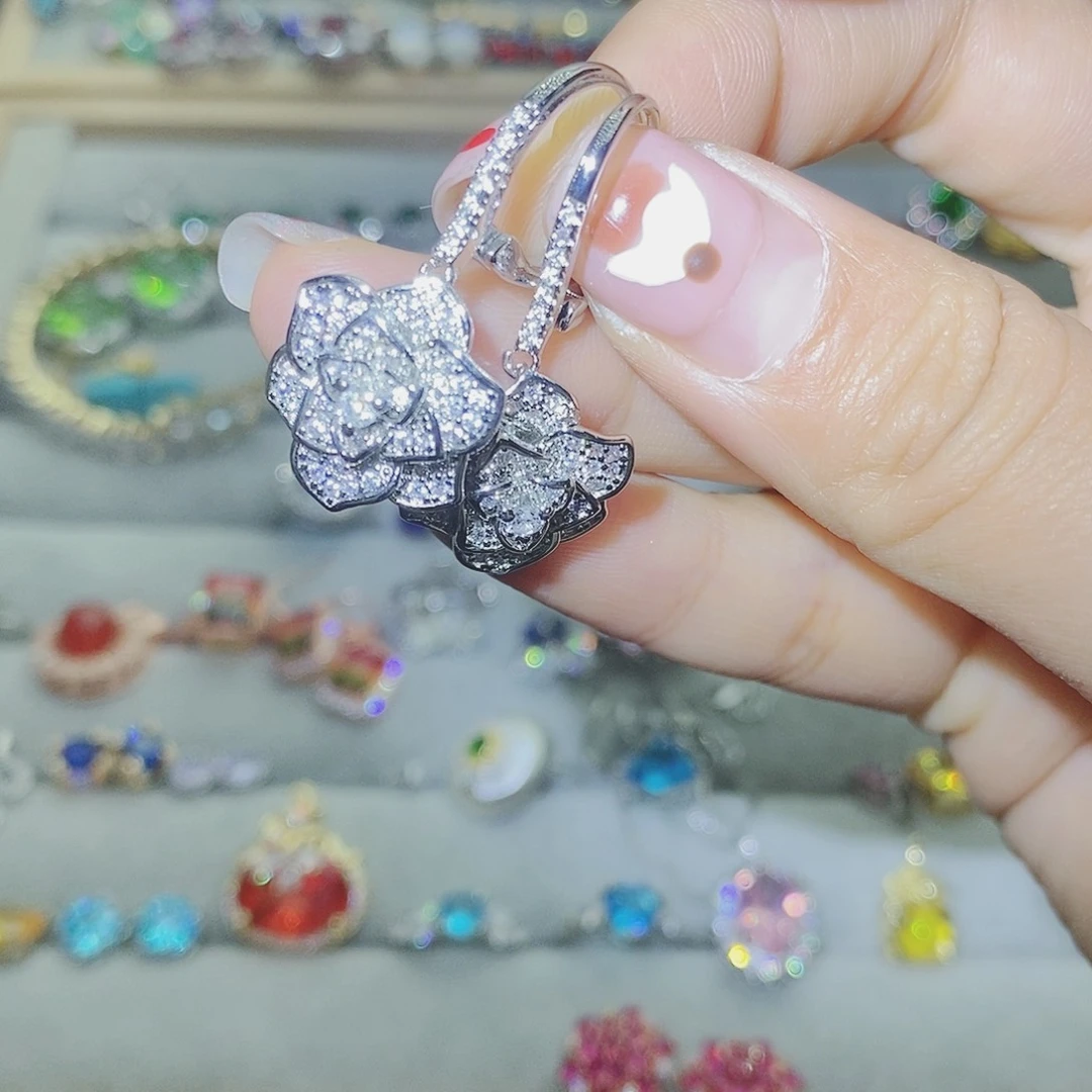 【闪购商品】托帕石耳饰银S925镶嵌