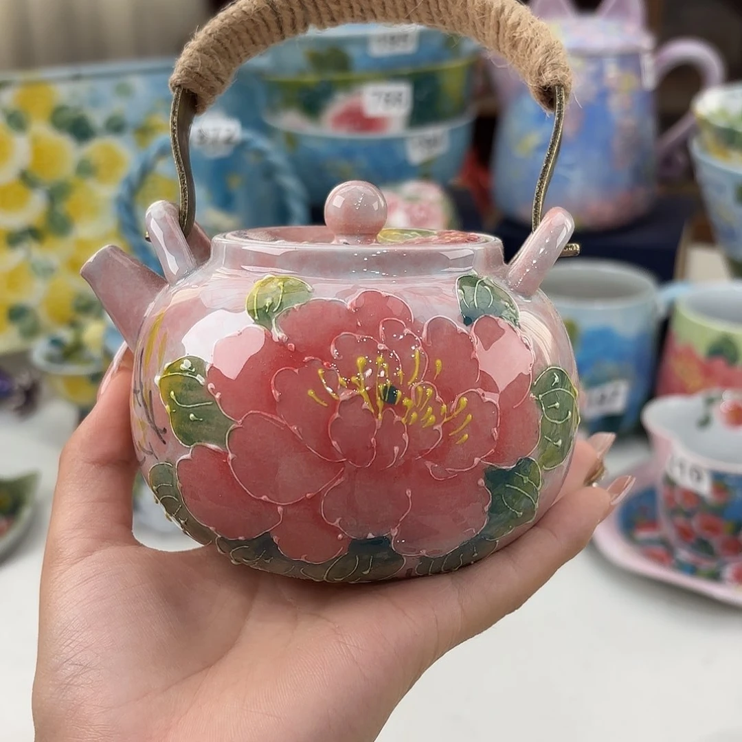 景德镇手绘高温釉下彩陶瓷茶具