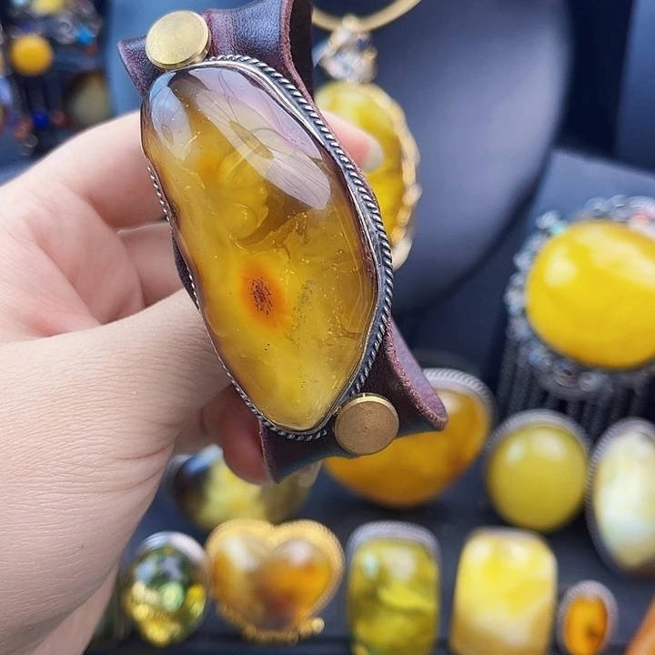 琥珀银S925镶嵌裸石