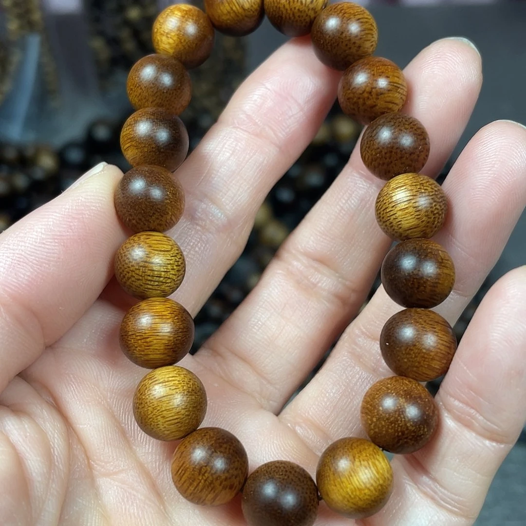 看***尘沉香手串富森红土