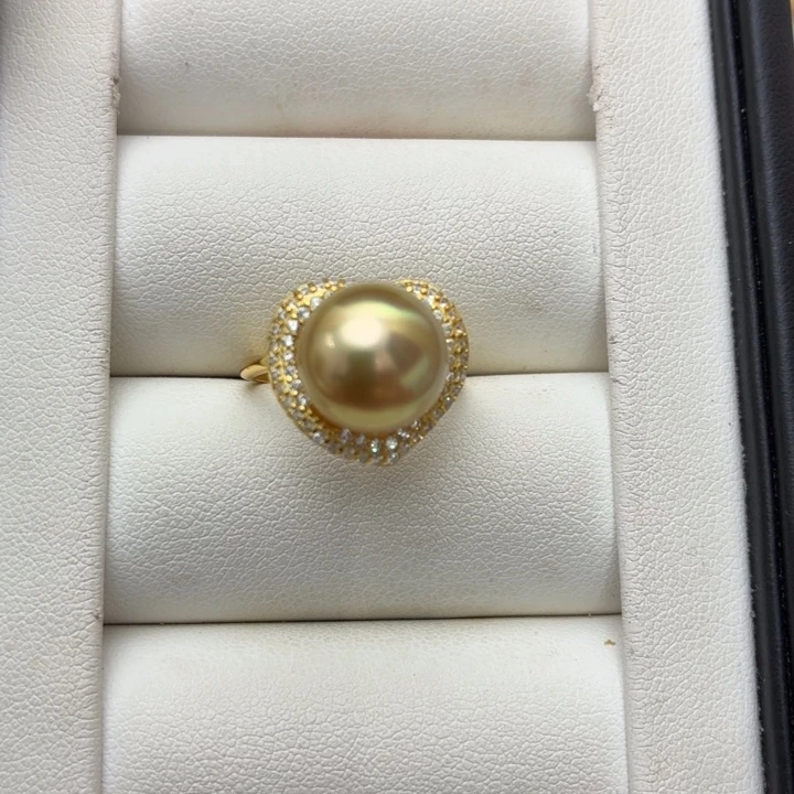 海水珍珠银S925镶嵌戒指