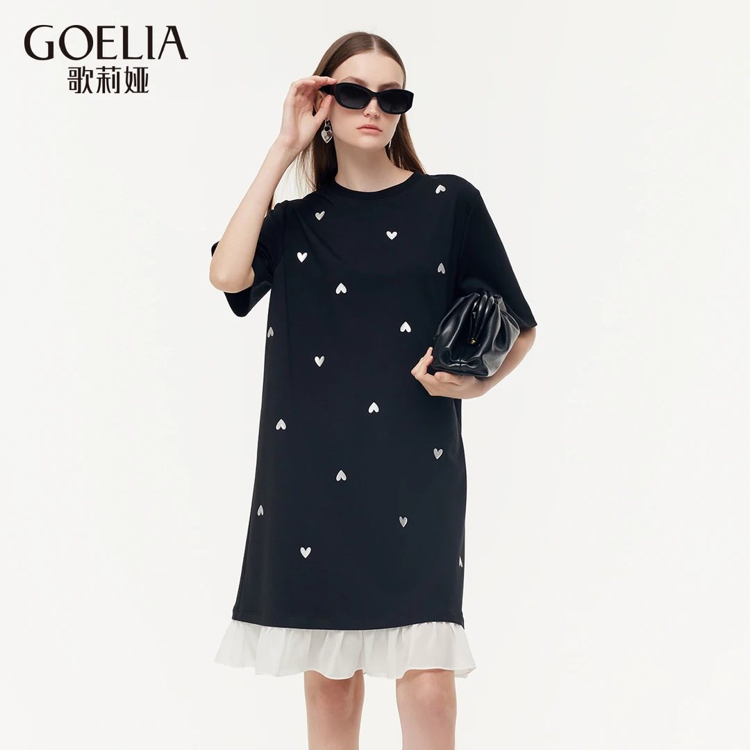 歌莉娅新品  假两件针织连衣裙  1E3J4H280