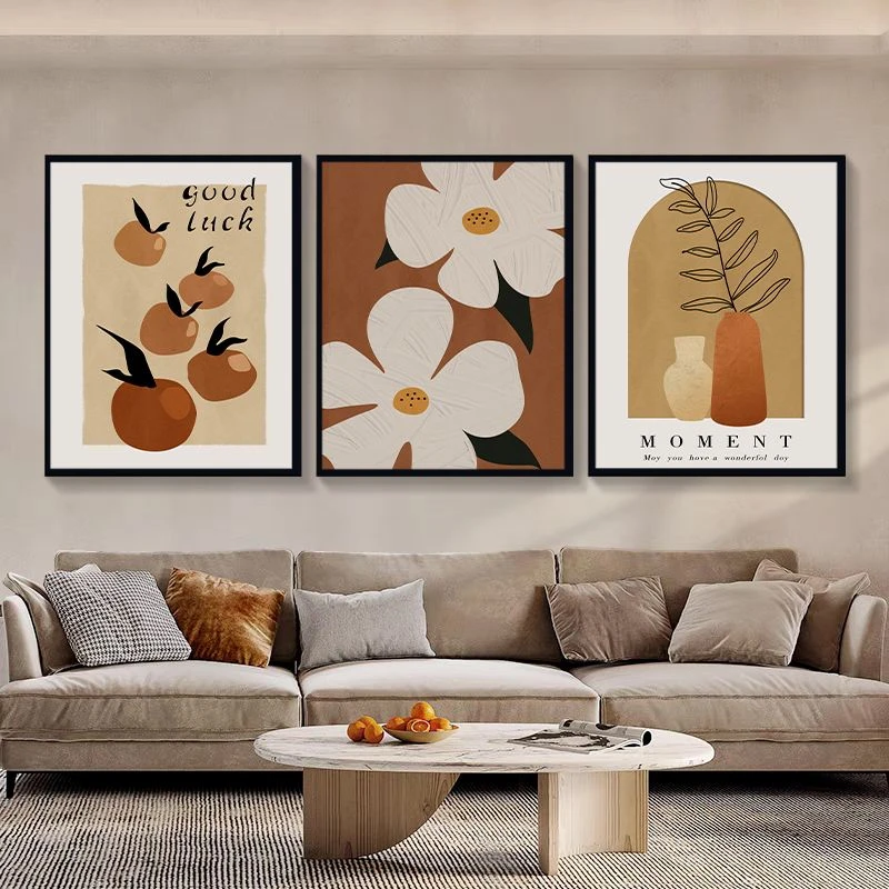 现代装饰画三联画装饰客厅沙发背景墙角落装饰画