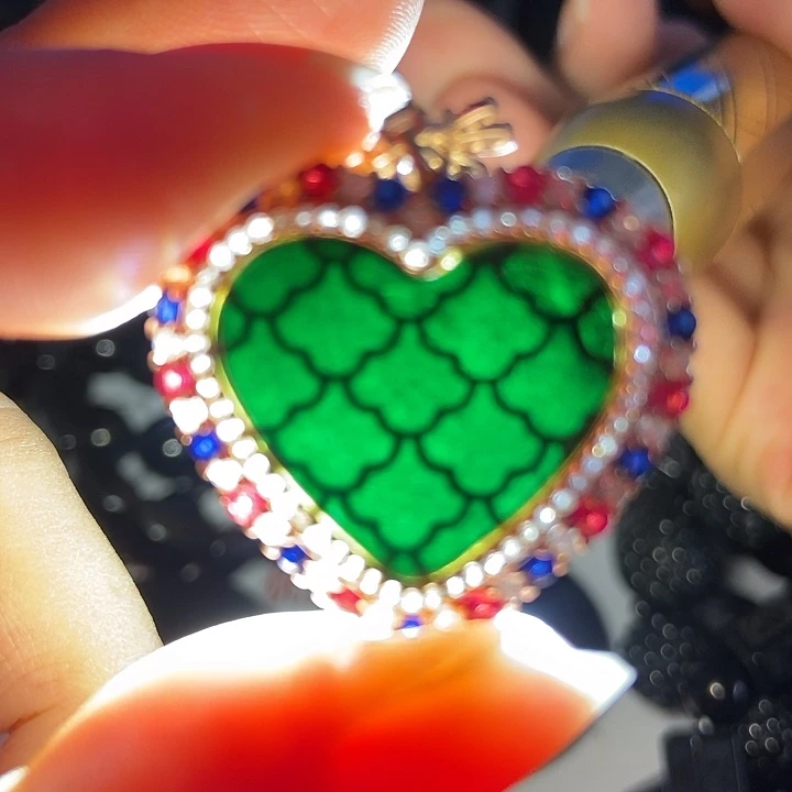 翡翠银S925镶嵌颈饰墨翠