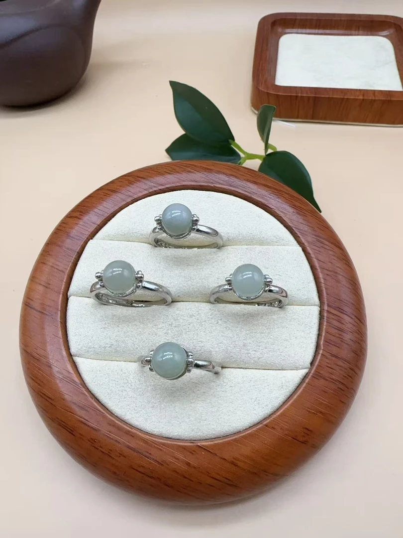 合金镶嵌和田玉戒指（多样性发货拍一发一）