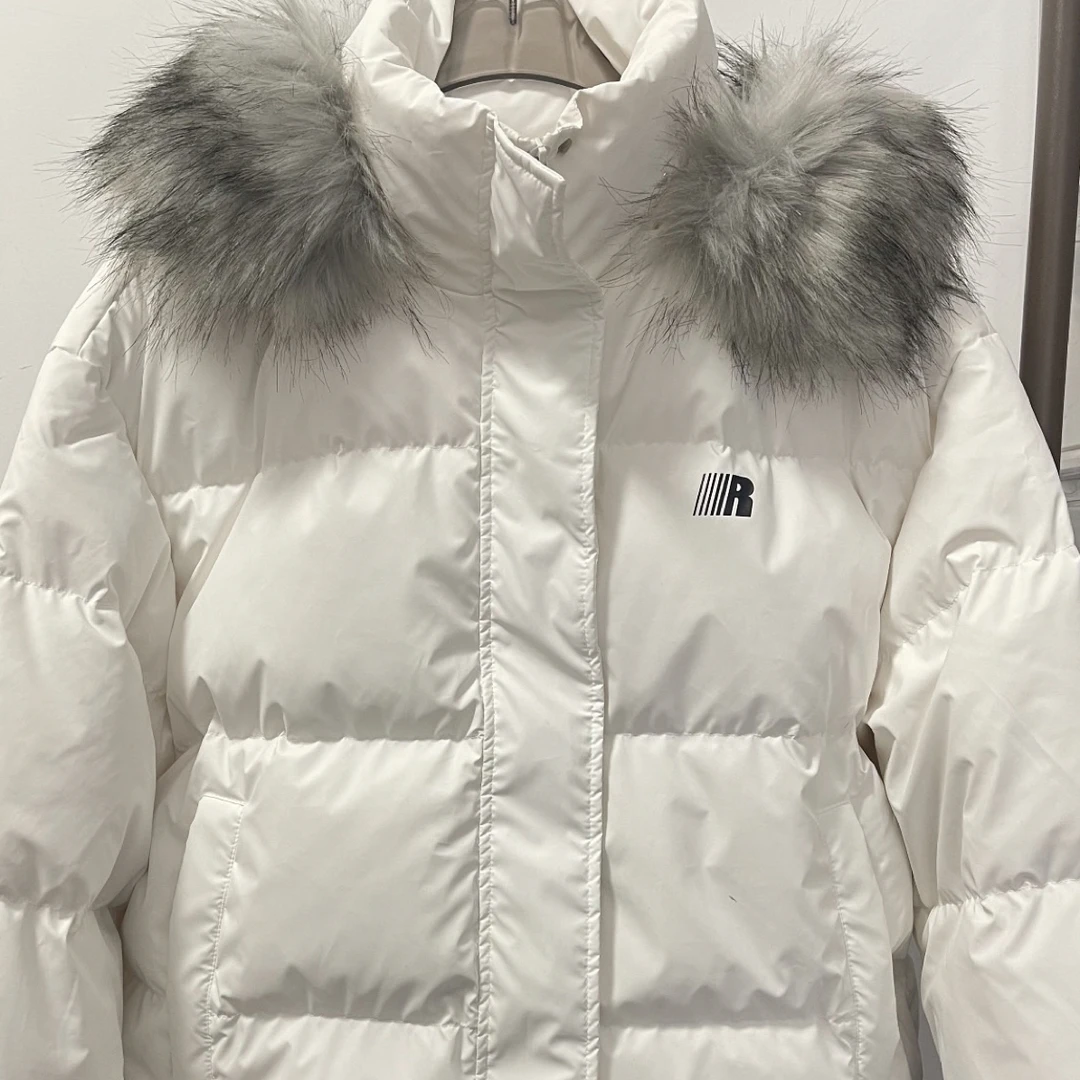 fdr加厚保暖情侣面包服男外套可拆卸毛领黑色短款羽绒服女款冬季