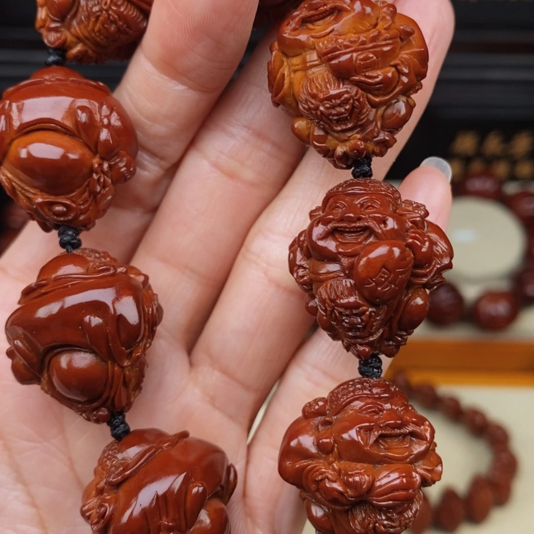 良***景吊坠橄榄核龙财神