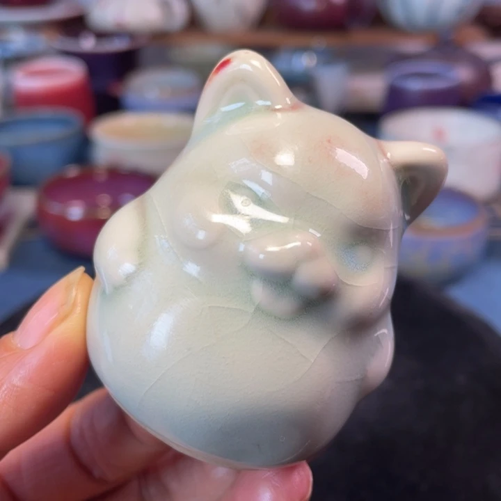 摆件钧瓷小猫咪茶宠