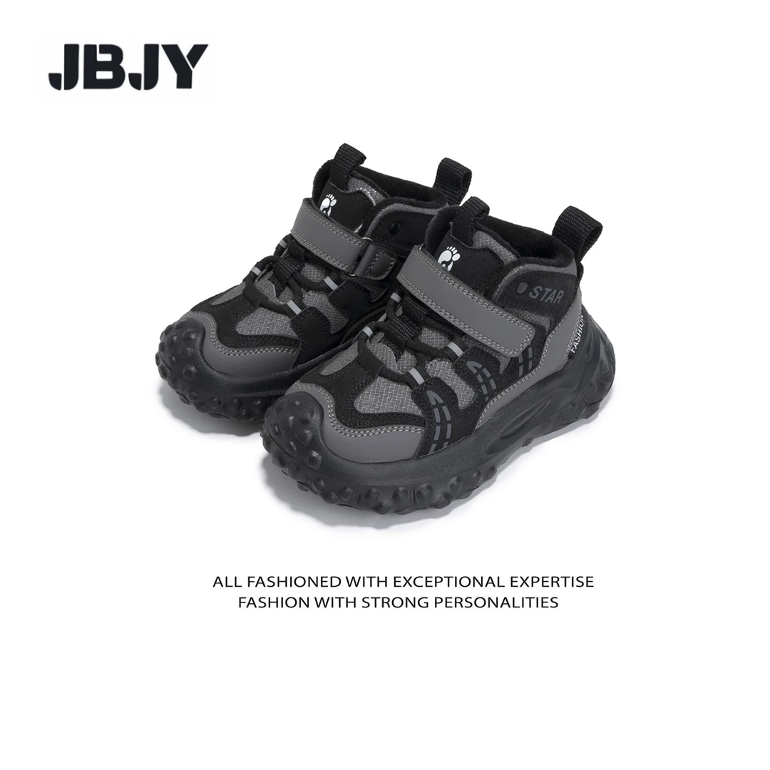 男女童冬季户外软底防滑运动鞋二棉加绒保暖棉鞋加厚高帮跑步鞋