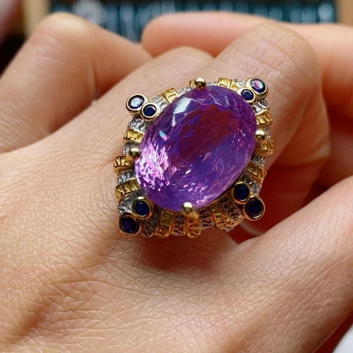 银S925镶嵌戒指水晶天然水晶戒指