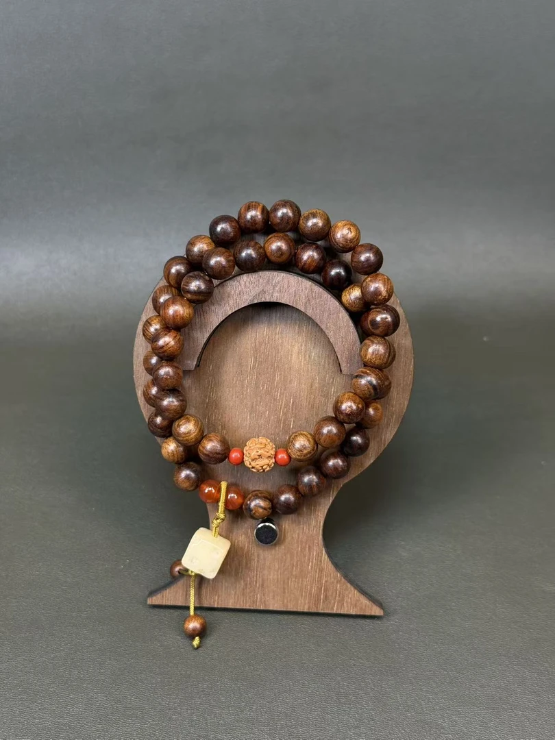 朱朱专属-黑花梨 奶酪精美双圈手串无礼盒MK570