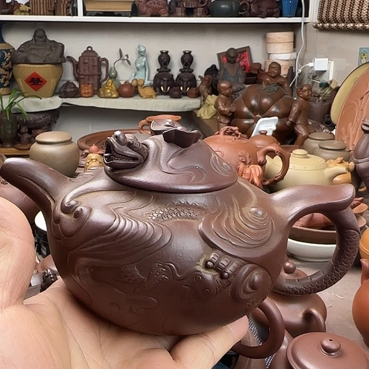 紫泥茶壶原矿紫砂