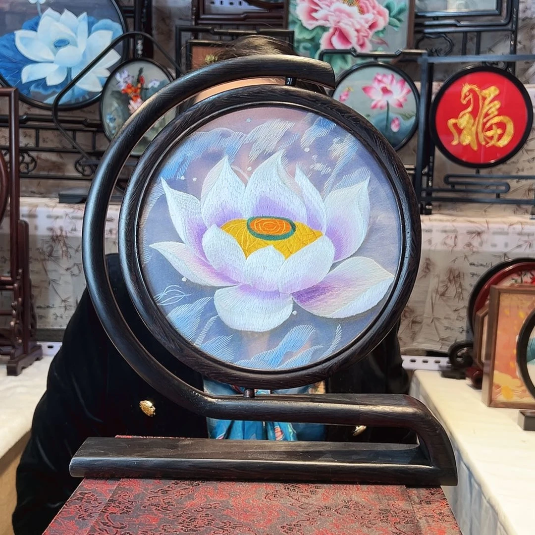 织绣苏绣摆台手工双面