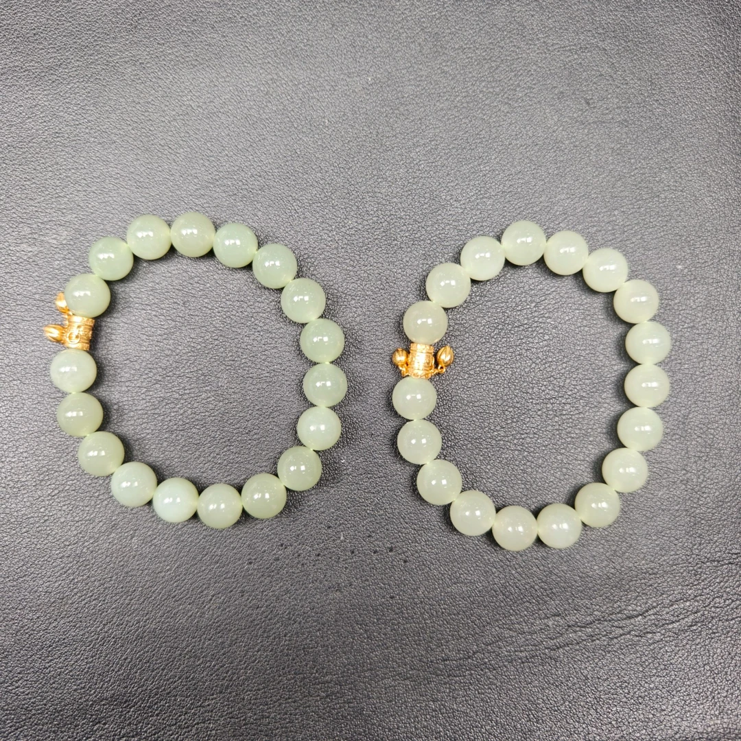 【玉经纶】46435/Q31-621-和田玉手串-多样性发其一