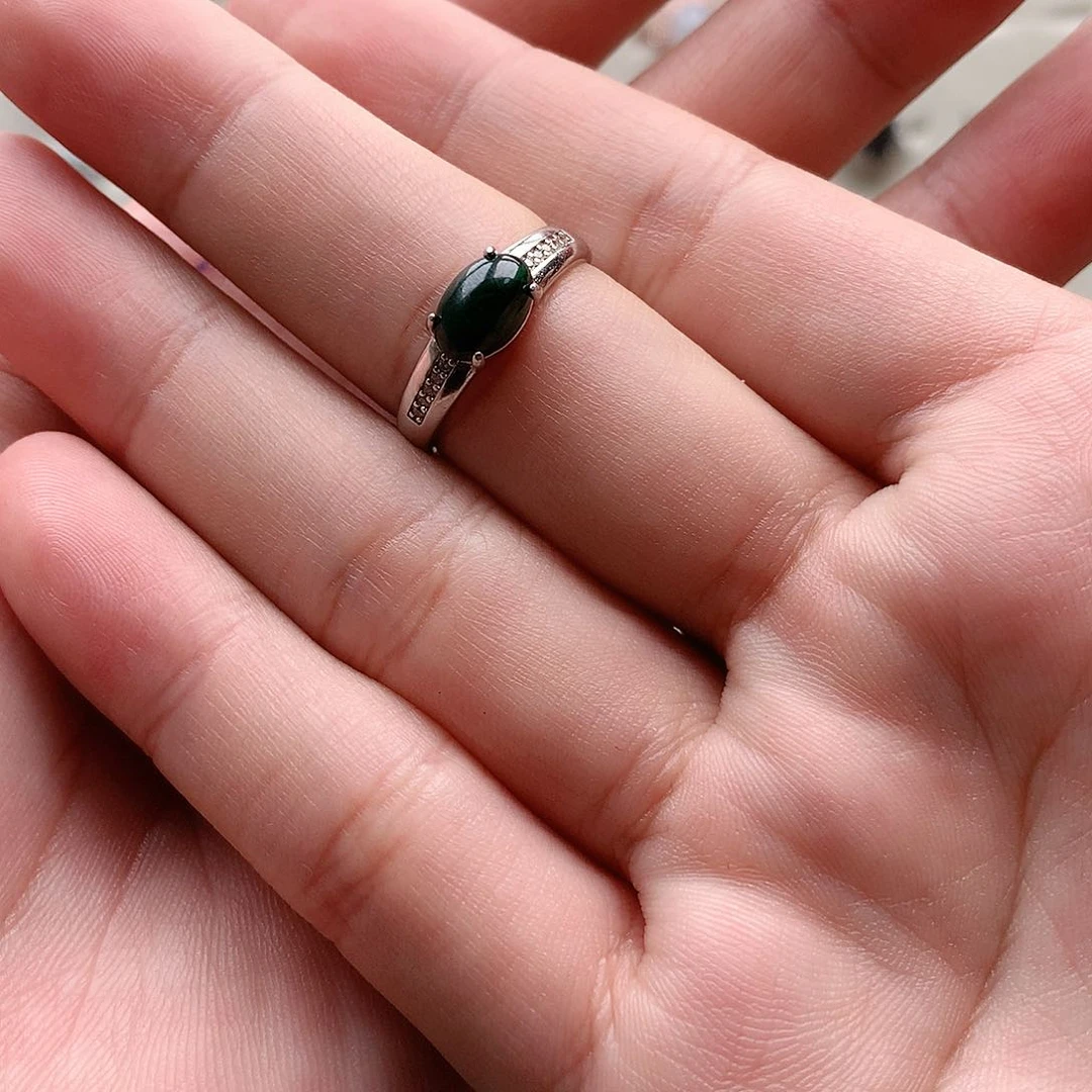 翡翠戒指银S925镶嵌L*令0255