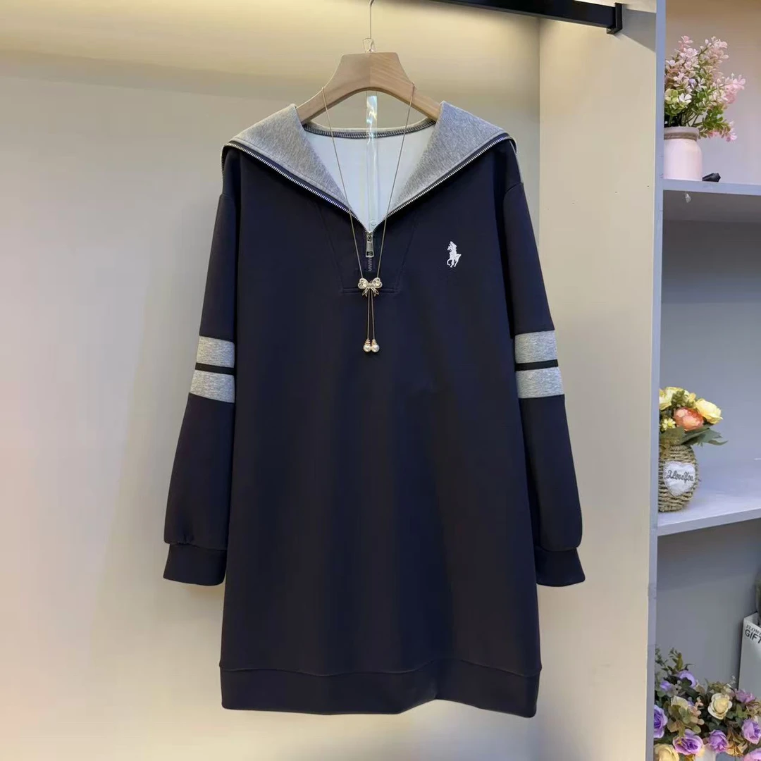 2025年秋季新款遮肉显瘦气质百搭时尚高品质卫衣裙