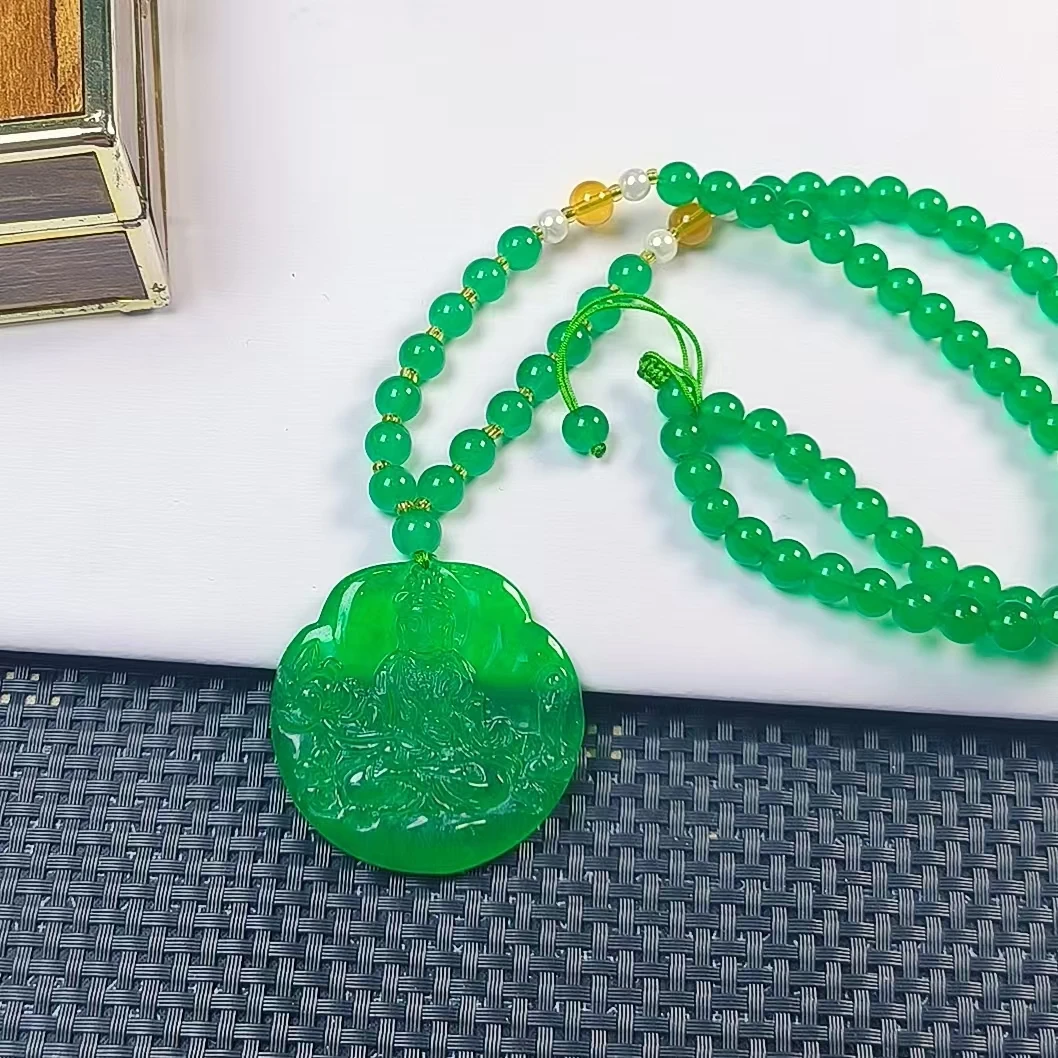 （聚宝严选）91绿持莲观音吊坠薄精致气质妈妈款时尚精美
